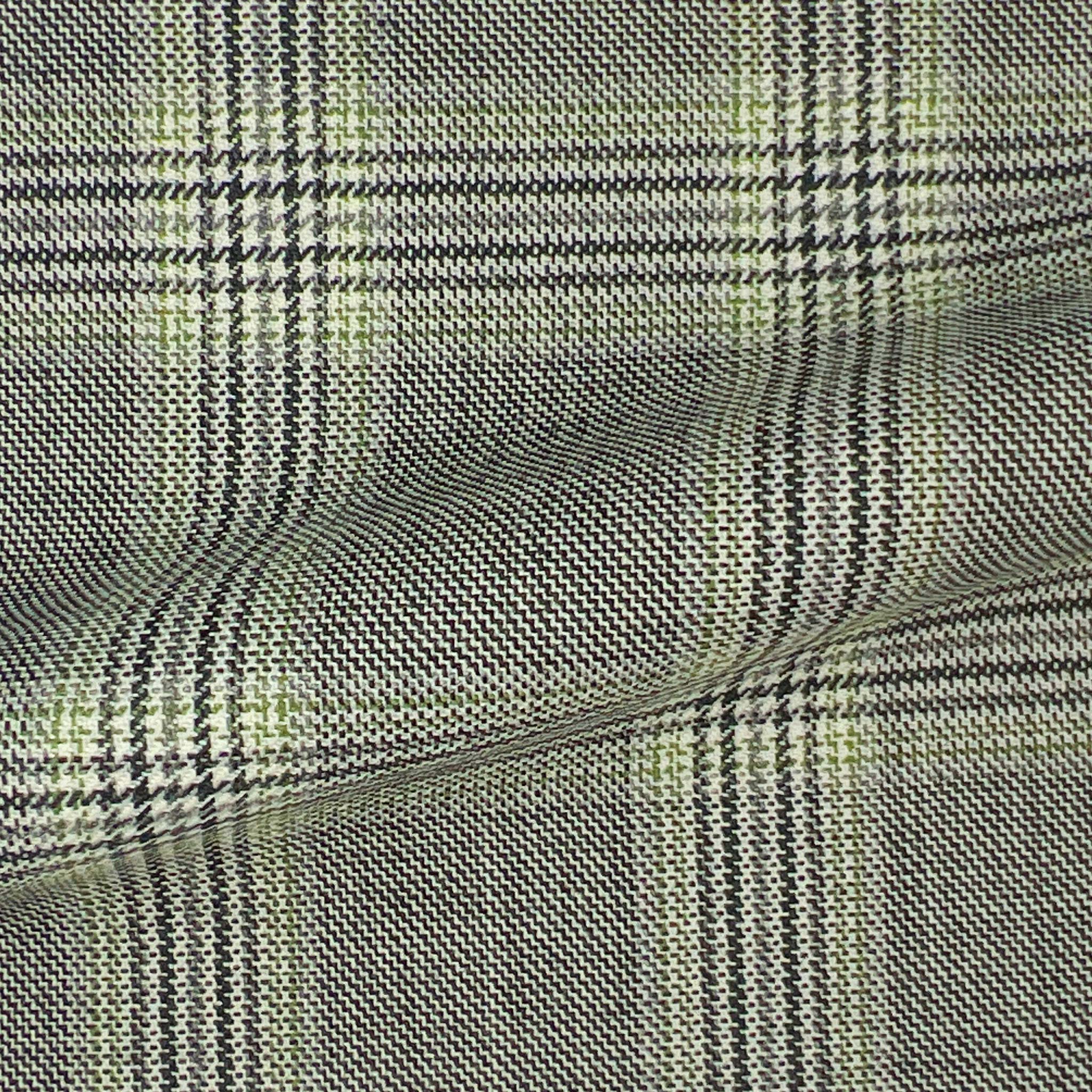 Westwood Hart Online Custom Hand Tailor Suits Sportcoats Trousers Waistcoats Overcoats Steel Grey Prince Of Wales Plaid Lime Green Windowpane