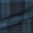 Westwood Hart Online Custom Hand Tailor Suits Sportcoats Trousers Waistcoats Overcoats Steel Blue Prince Of Wales Plaid Black Windowpane