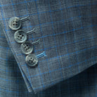 Trousers with Prince of Wales check suit pattern.