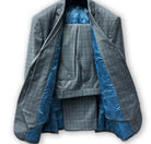 Men's plaid 3 piece suit by Westwood Hart, back view.