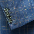 Close-up of 100% Australian Merino Wool fabric in a business suit.