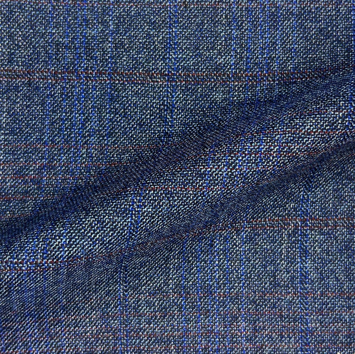 Westwood Hart custom tailored Stone Blue Rust Bamboo men's suit for all seasons