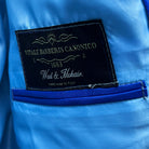 Sky blue flash lining inside the light grey VitaleBarberisCanonico light grey sharkskin suit