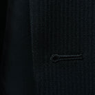 Image highlighting the buttonhole stitching on the jacket, demonstrating fine craftsmanship.
