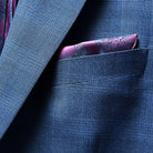 View of the built-in pocket square in the suit jacket, adding a touch of elegance.