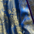 Interior view showing the flash linings in blue and gold paisley design.