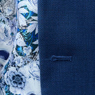 blue birdseye front buttonhole view