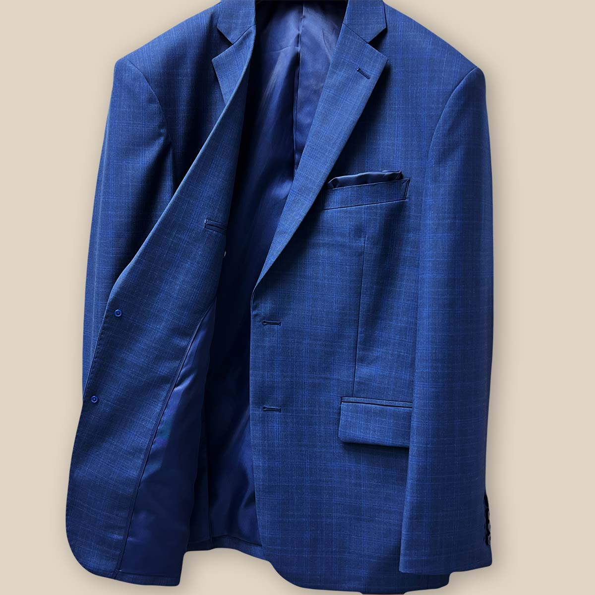 Front inside left view, blue.