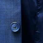 Horn button detail, blue.