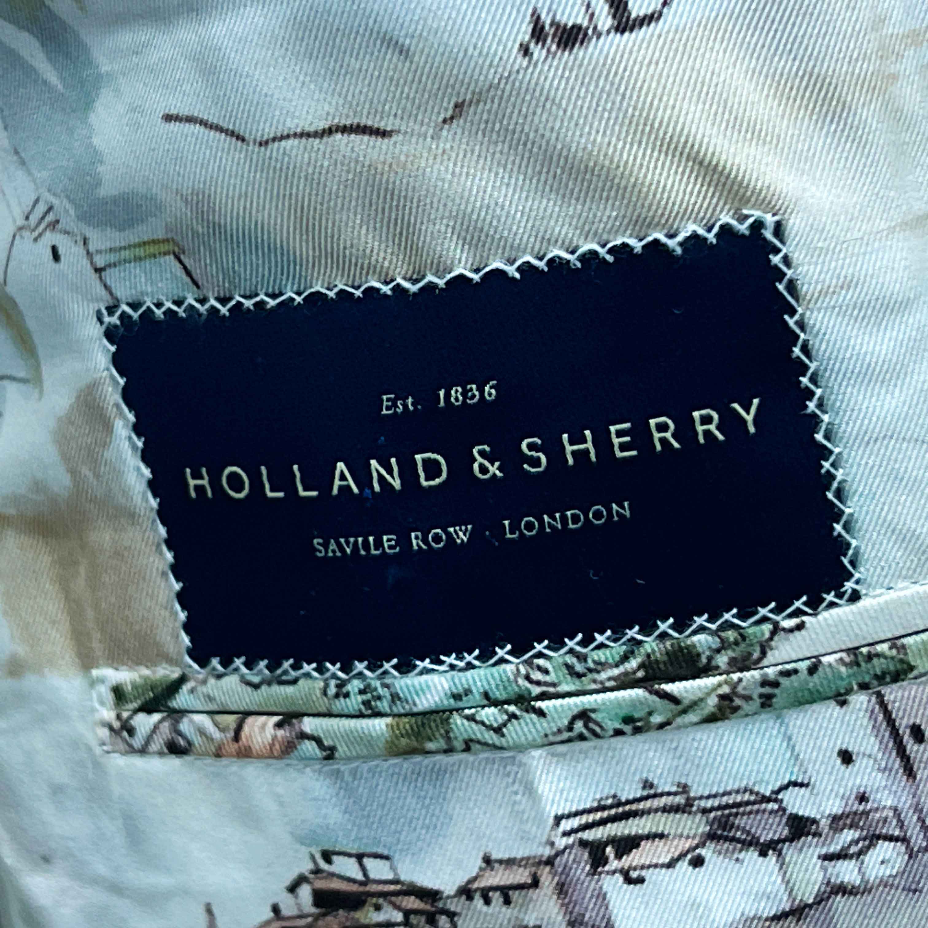 Holland & Sherry Brown Rust Block Windowpane Men's Sport Coat