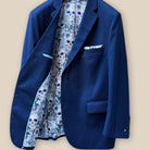 navy suit blue front inside right view