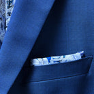 navy suit blue jacket breast pocket