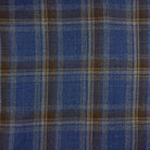 Westwood Hart's men's suit in dark blue with brown plaid, crafted from 100% Australian Merino wool.
