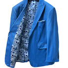 Blue herringbone suit from Men's Wearhouse, made of 100% Australian Merino wool for discerning customers.