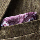 Detail of breast pocket with optional built-in pocket square feature