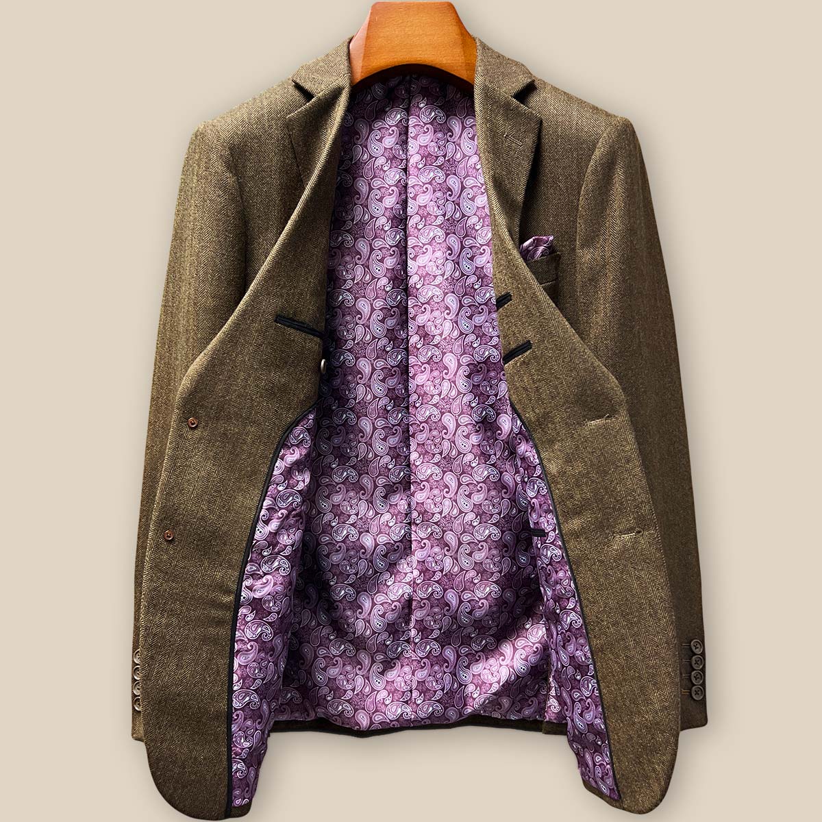 Westwood Hart Chestnut Brown Tweed Herringbone Men's Sport Coat