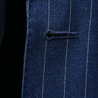 Macro shot of buttonhole stitching, demonstrating the quality of tailoring