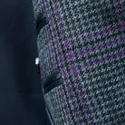 Close-up of dark grey Bemberg silk lining in custom Westwood Hart sport coat