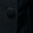 The fabric covered buttons on the westwood hart men's shiny black glitter tuxedo jacket, an exceptional detail for this black tie formalwear garment.
