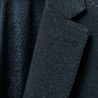 The classic notch lapel style on the westwood hart men's shiny black glitter tuxedo jacket, ideal for black tie formalwear events.