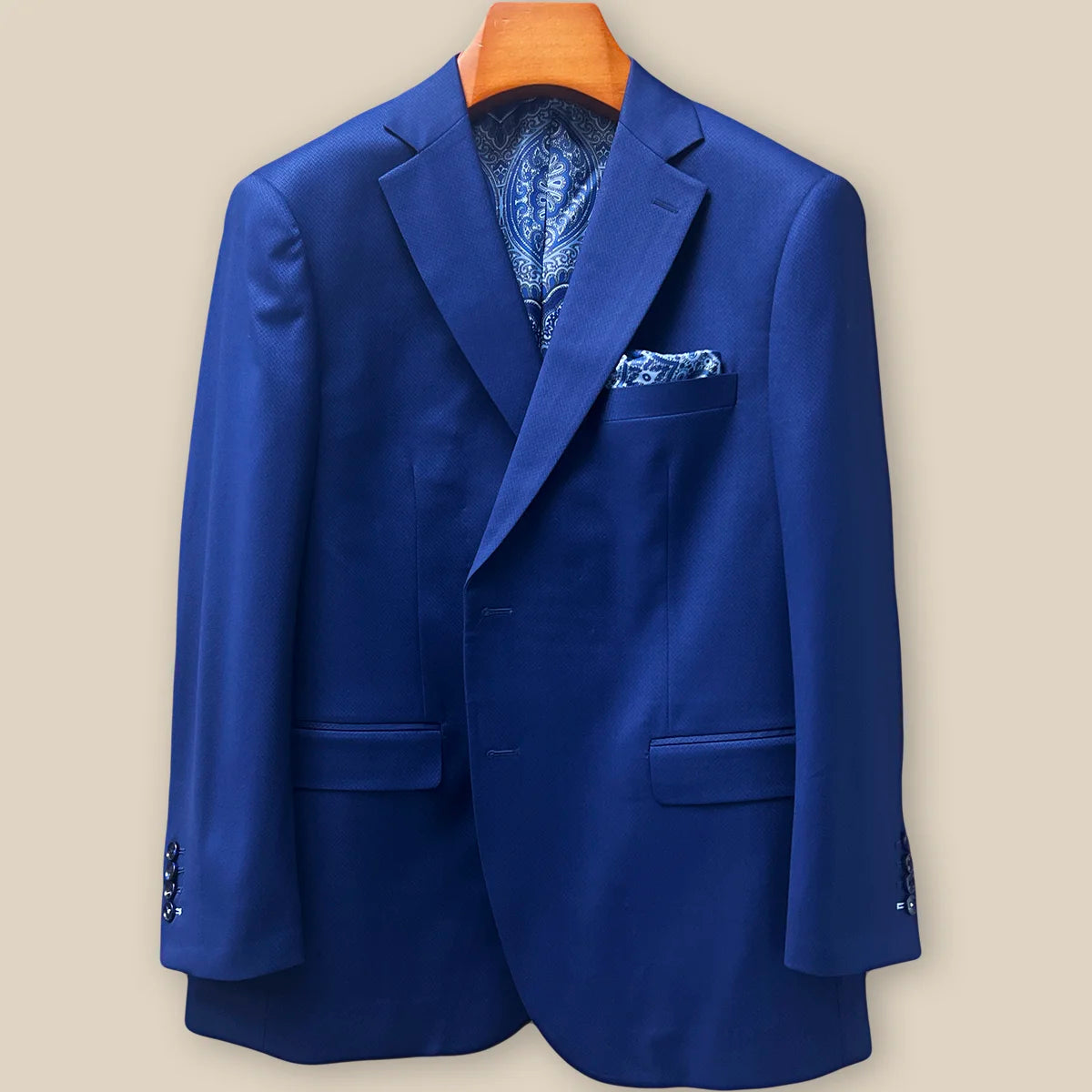 Westwood Hart Navy Blue Geometric Textured Men's Suit