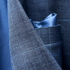 Detail shot of decorative flash lining details in navy Bemberg silk