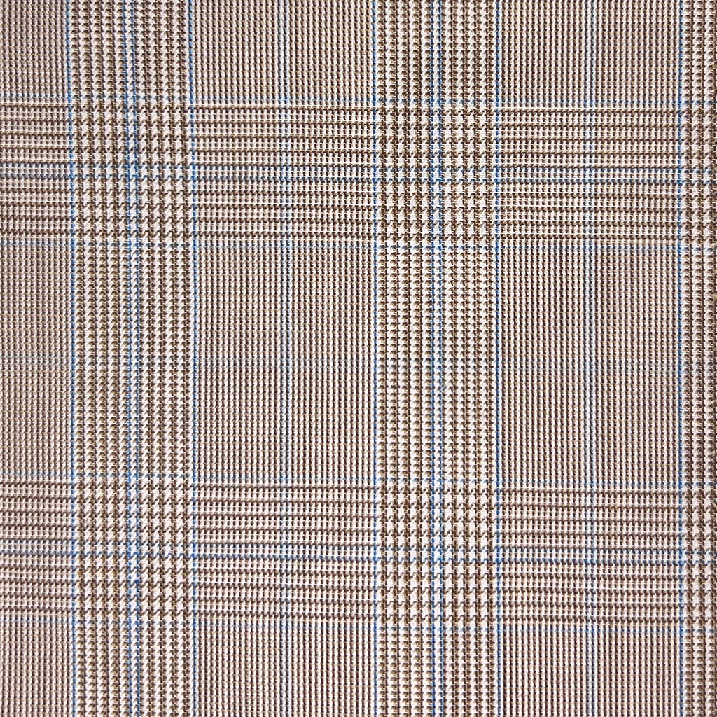 Westwood Hart Online Custom Hand Tailor Suits Sportcoats Trousers Waistcoats Overcoats Brown With Blue Prince Of Wales Glen Plaid