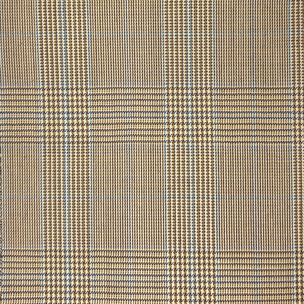 Westwood Hart Online Custom Hand Tailor Suits Sportcoats Trousers Waistcoats Overcoats Tan With Blue Prince Of Wales Glen Plaid