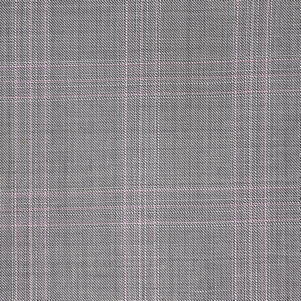 Westwood Hart Online Custom Hand Tailor Suits Sportcoats Trousers Waistcoats Overcoats Steel Grey With Pink Windowpane