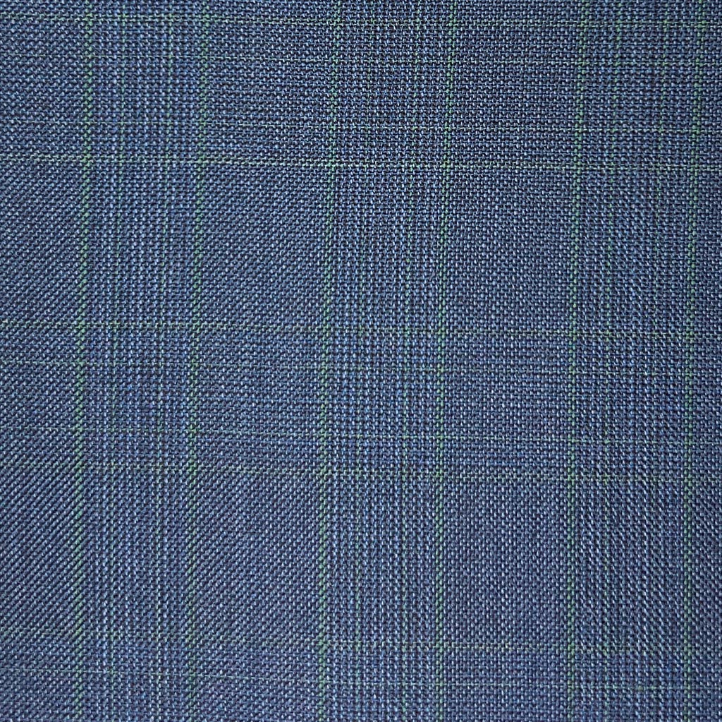 Westwood Hart Online Custom Hand Tailor Suits Sportcoats Trousers Waistcoats Overcoats Aegean Blue With Pale Green Windowpane