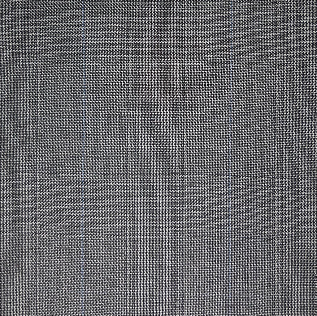 Westwood Hart Online Custom Hand Tailor Suits Sportcoats Trousers Waistcoats Overcoats Grey Prince Of Wales Glen Plaid With Fine Blue Windowpane