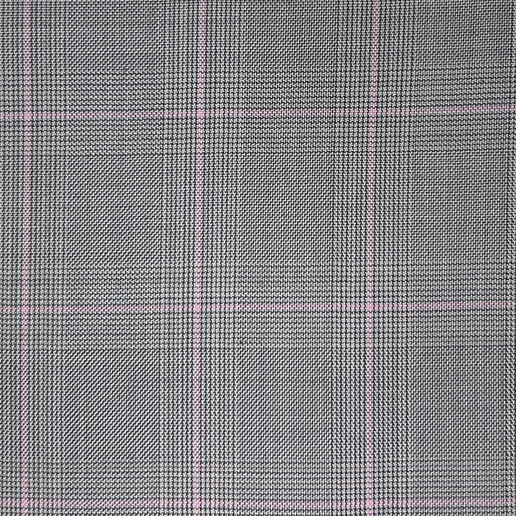 Westwood Hart Online Custom Hand Tailor Suits Sportcoats Trousers Waistcoats Overcoats Ash Grey With Pink Windowpane