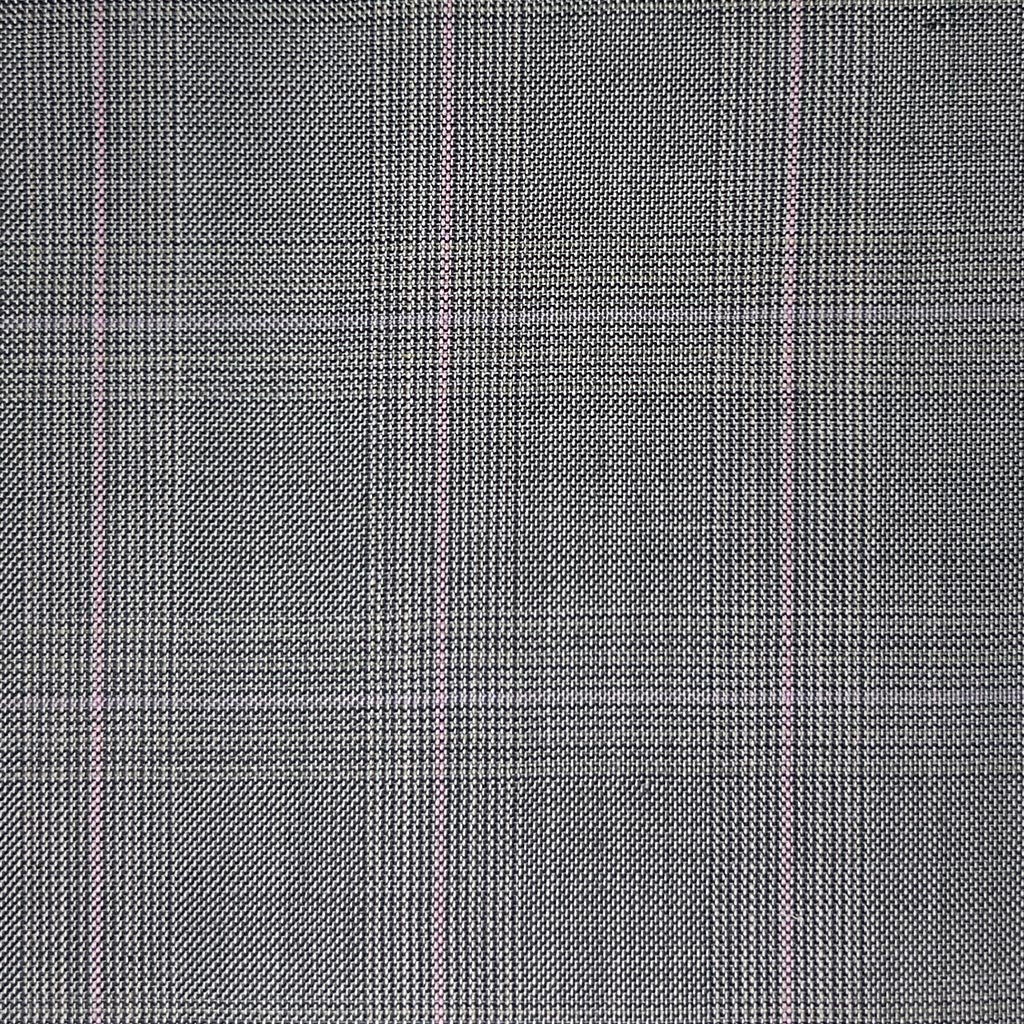 Westwood Hart Online Custom Hand Tailor Suits Sportcoats Trousers Waistcoats Overcoats Medium Grey With Pink Windowpane