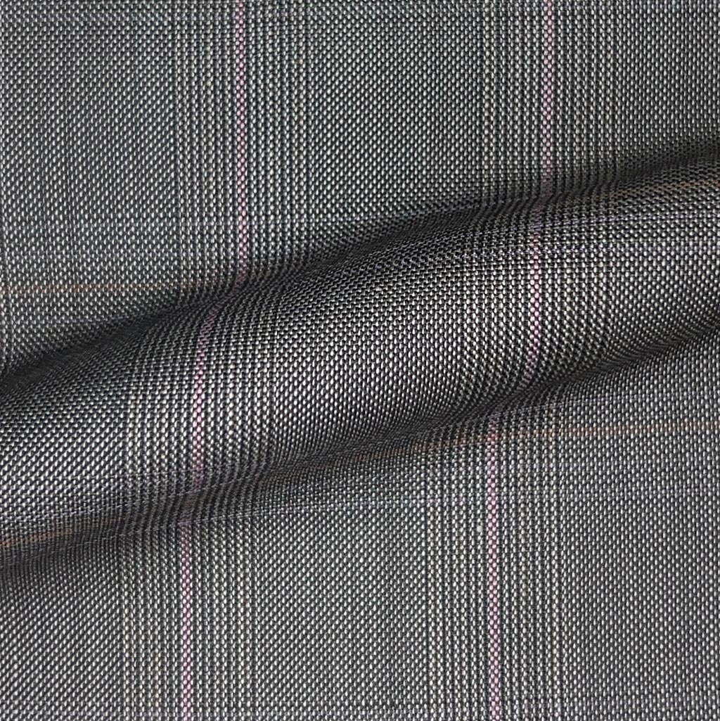 Westwood Hart Online Custom Hand Tailor Suits Sportcoats Trousers Waistcoats Overcoats Iron Brown Prince Of Wales Glen Plaid With Fine Pink And Orange Windowpane