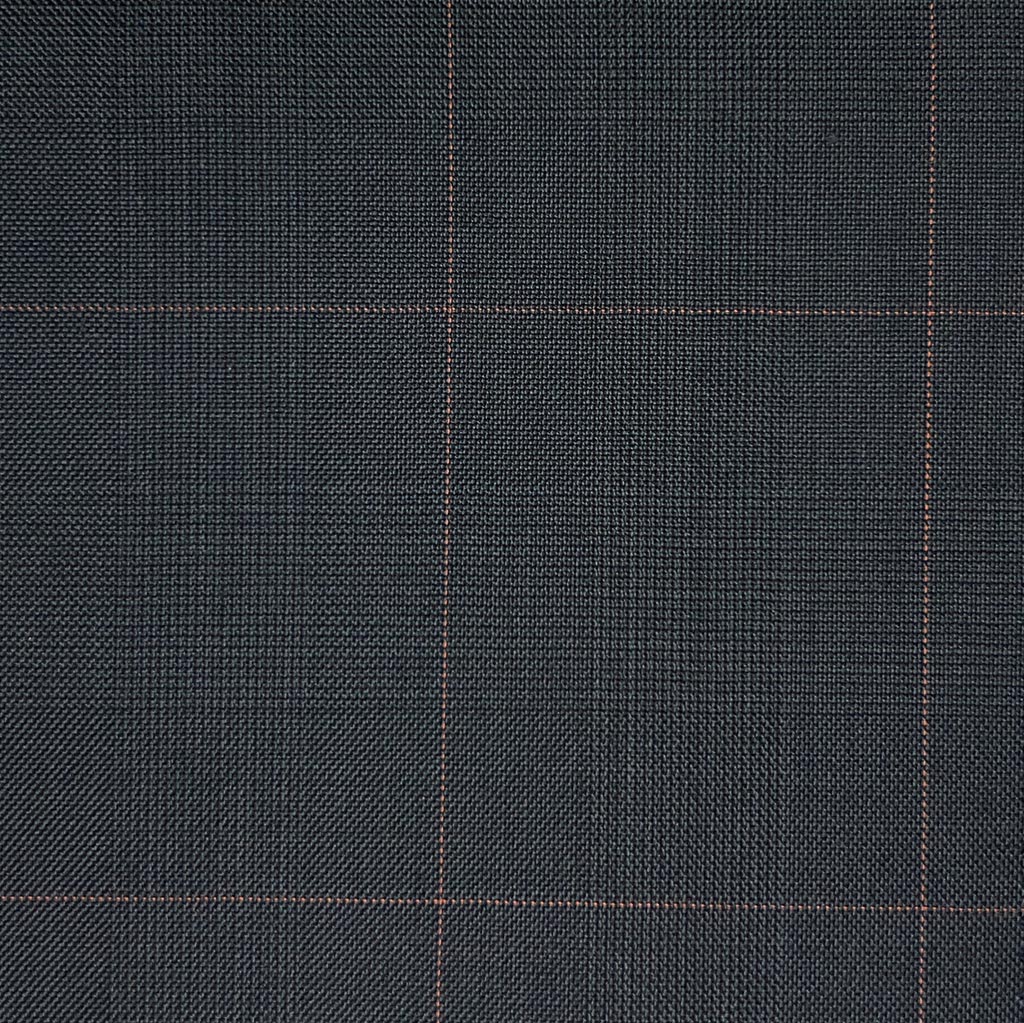 Westwood Hart Online Custom Hand Tailor Suits Sportcoats Trousers Waistcoats Overcoats Charcoal Black With Orange Windowpane