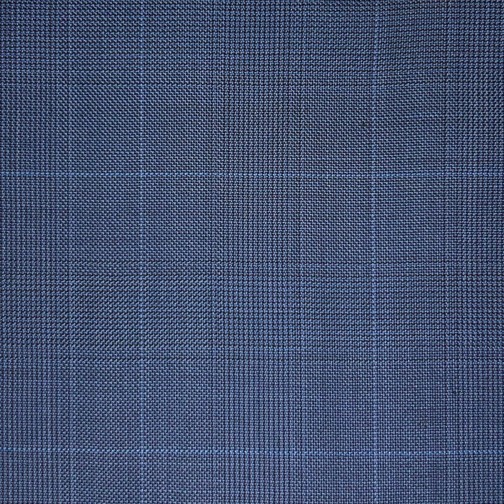 Westwood Hart Online Custom Hand Tailor Suits Sportcoats Trousers Waistcoats Overcoats Medium Blue Prince Of Wales Glen Plaid With Self Blue Windowpane