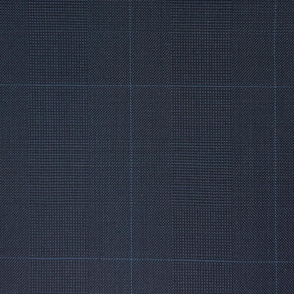 Westwood Hart Online Custom Hand Tailor Suits Sportcoats Trousers Waistcoats Overcoats Navy Prince Of Wales Glen Plaid With Blue Windowpane