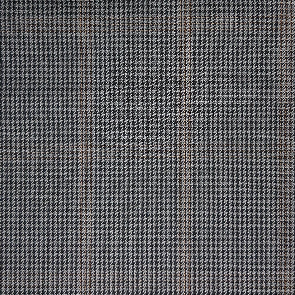 Westwood Hart Online Custom Hand Tailor Suits Sportcoats Trousers Waistcoats Overcoats Grey Houndstooth With Orange Windowpane