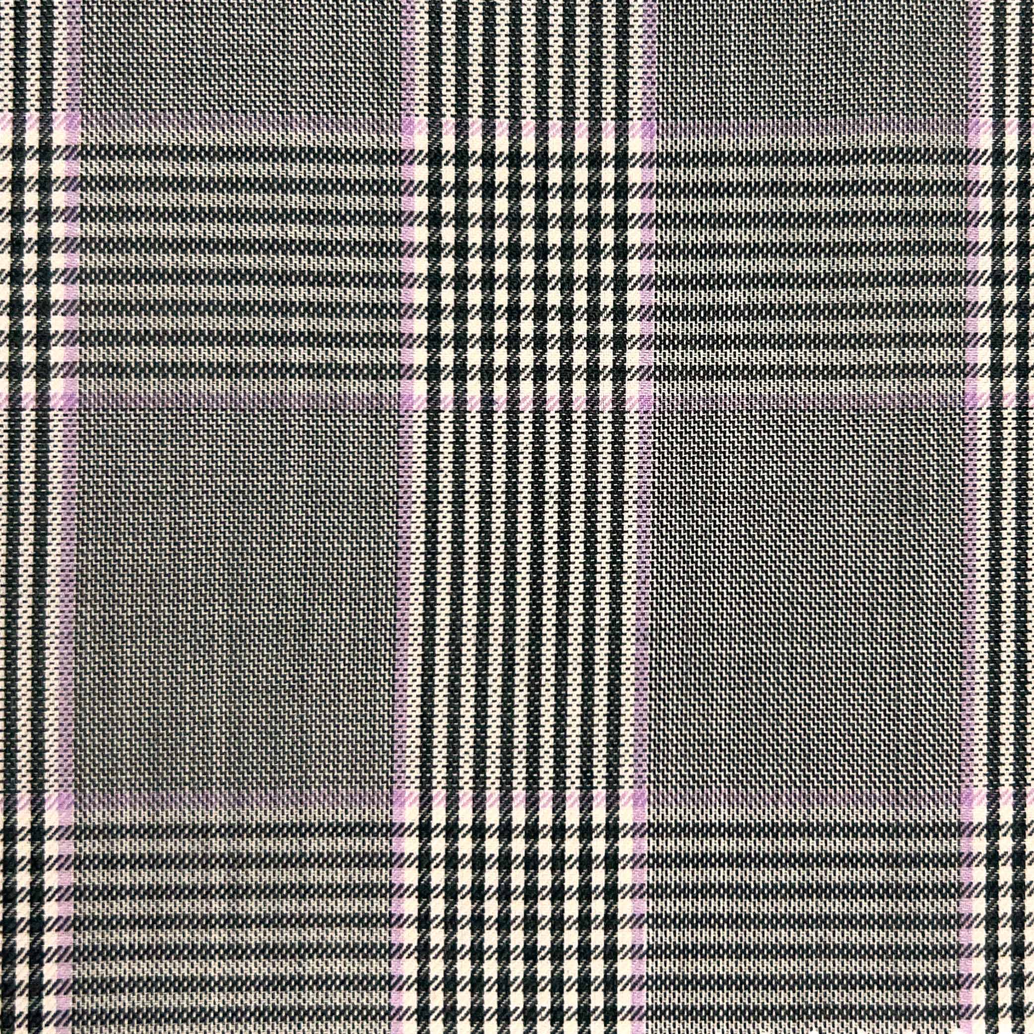 Westwood Hart Online Custom Hand Tailor Suits Sportcoats Trousers Waistcoats Overcoats Grey Lavender Prince Of Wales Glen Plaid Windowpane Design