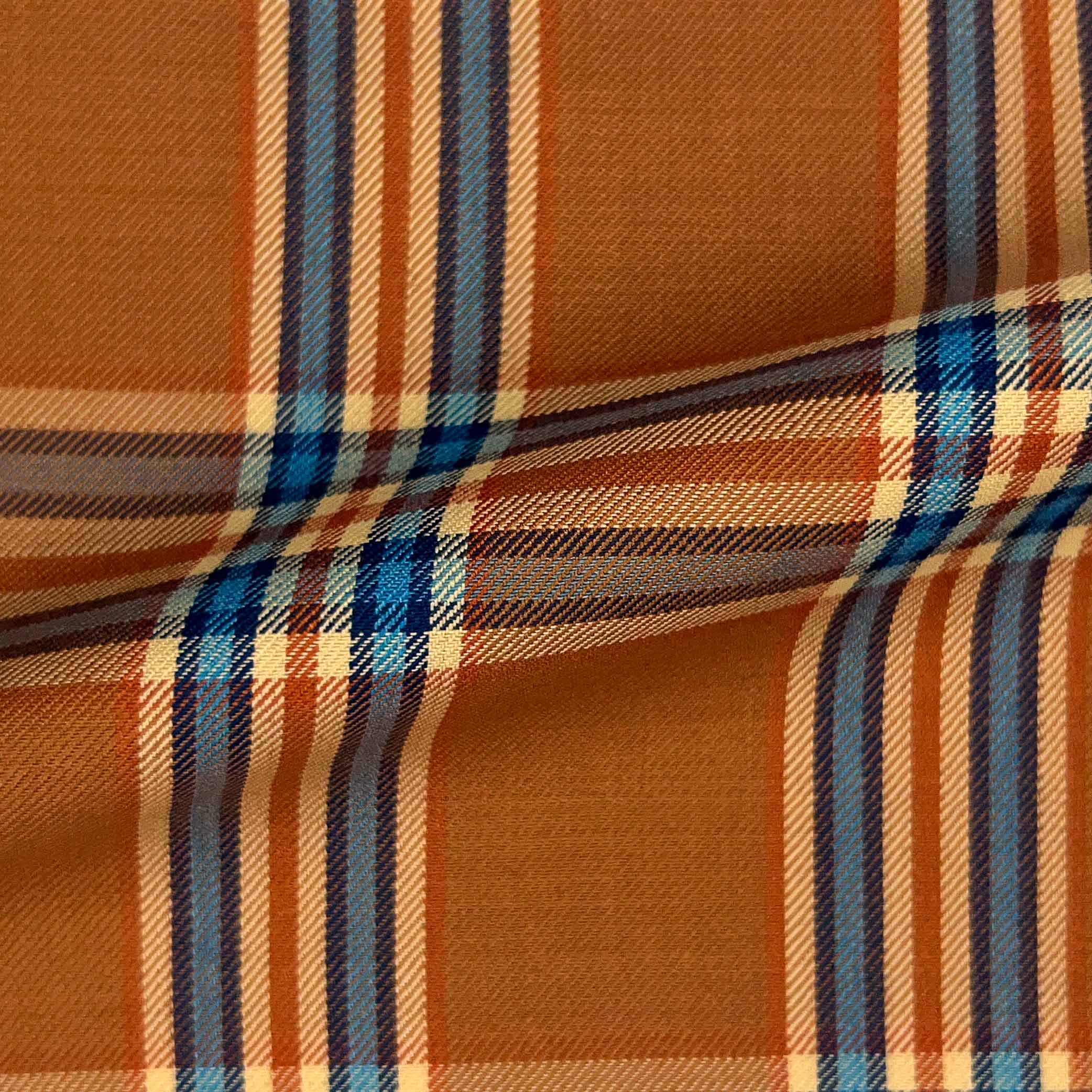 Westwood Hart Online Custom Hand Tailor Suits Sportcoats Trousers Waistcoats Overcoats Orange Blue Plaid Windowpane Design