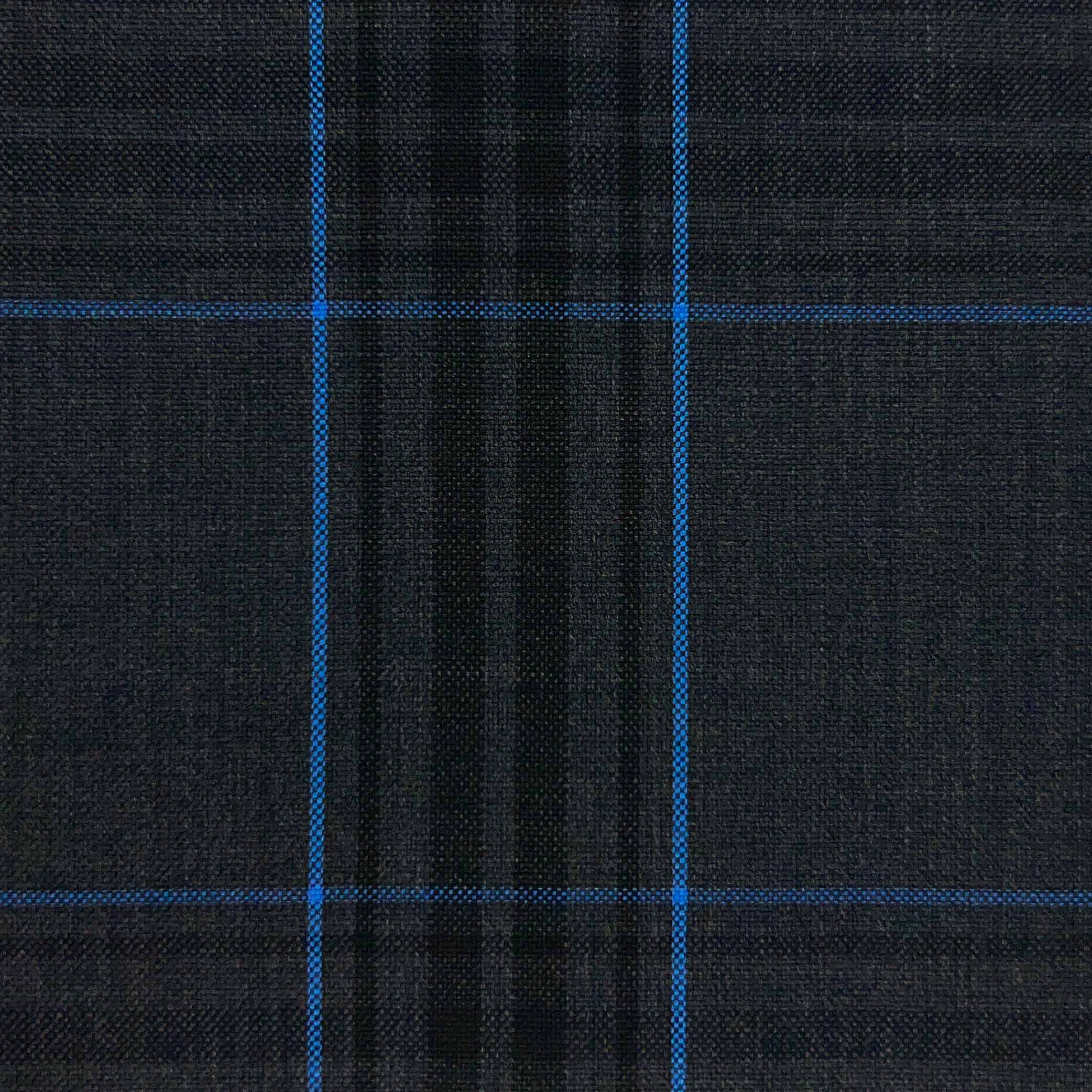 Westwood Hart Online Custom Hand Tailor Suits Sportcoats Trousers Waistcoats Overcoats Charcoal Grey Large Black Electric Blue Plaid Design