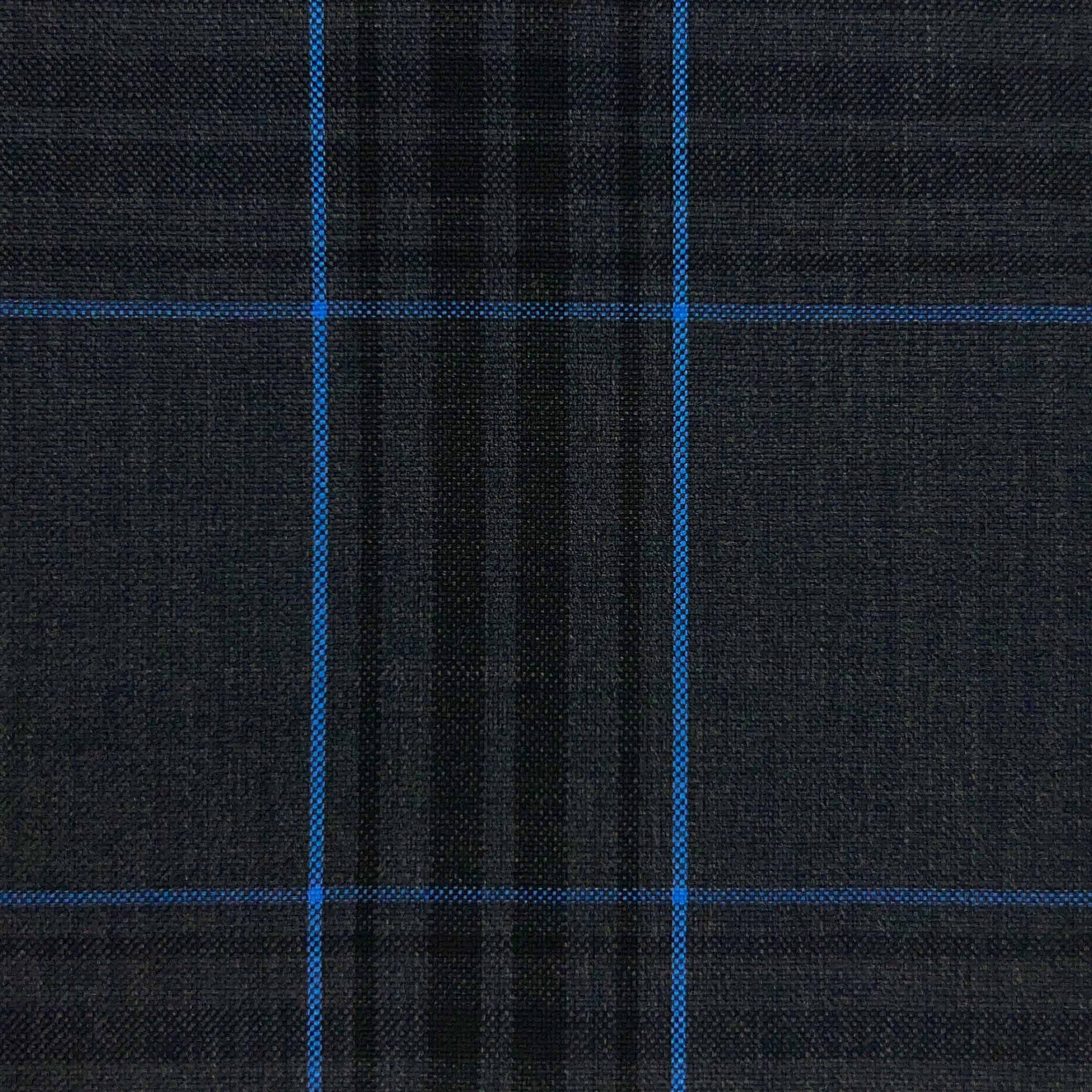 Westwood Hart Online Custom Hand Tailor Suits Sportcoats Trousers Waistcoats Overcoats Charcoal Grey Large Black Electric Blue Plaid Design
