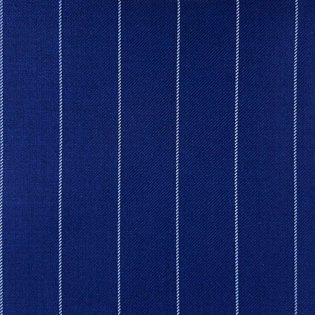 Westwood Hart Online Custom Hand Tailor Suits Sportcoats Trousers Waistcoats Overcoats Royal Blue With 3/4" Wide Pinstripes