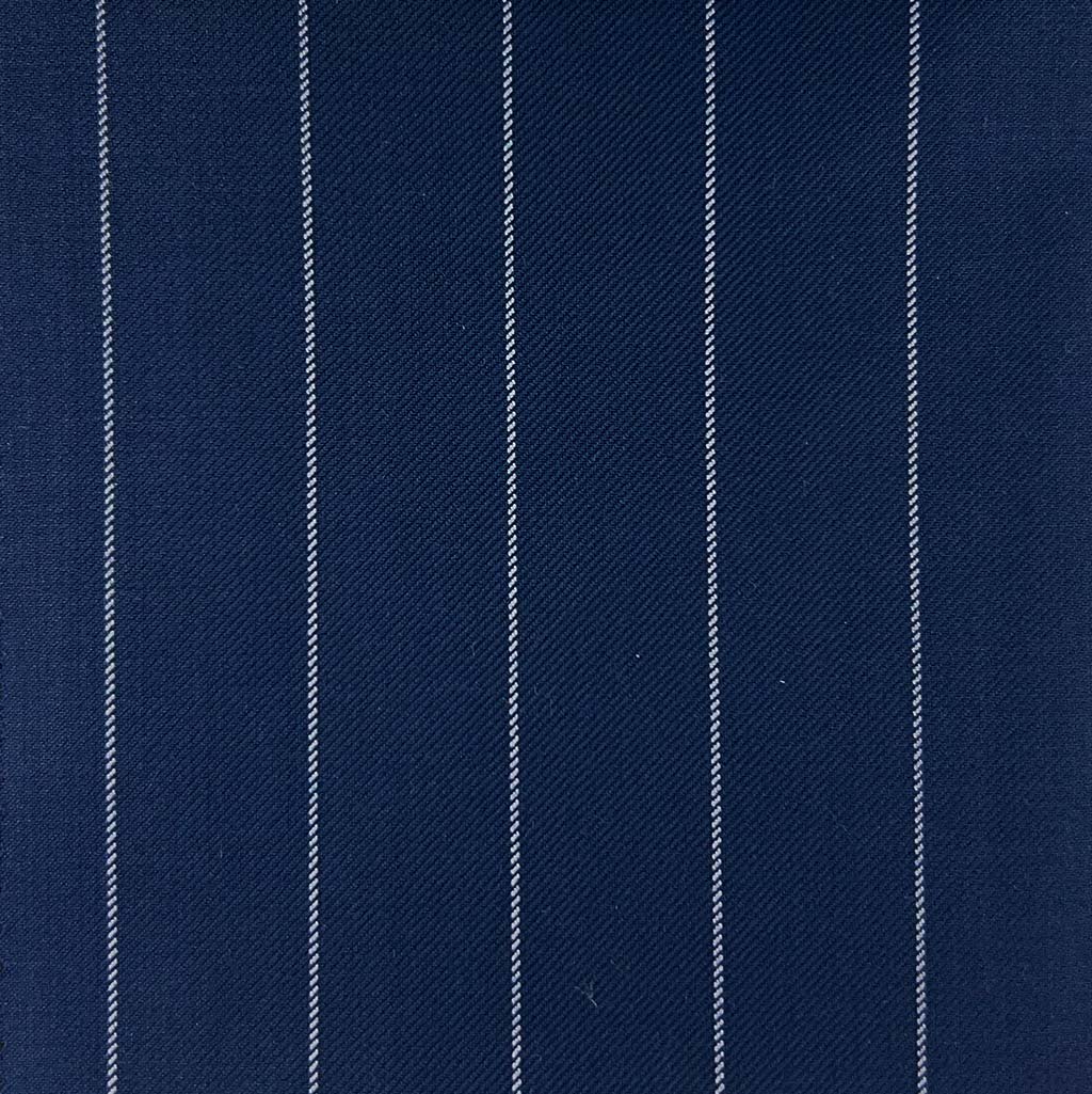 Westwood Hart Online Custom Hand Tailor Suits Sportcoats Trousers Waistcoats Overcoats Navy With 3/4" Wide Pinstripes