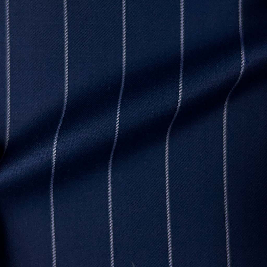 Westwood Hart Online Custom Hand Tailor Suits Sportcoats Trousers Waistcoats Overcoats Navy With 3/4" Wide Pinstripes