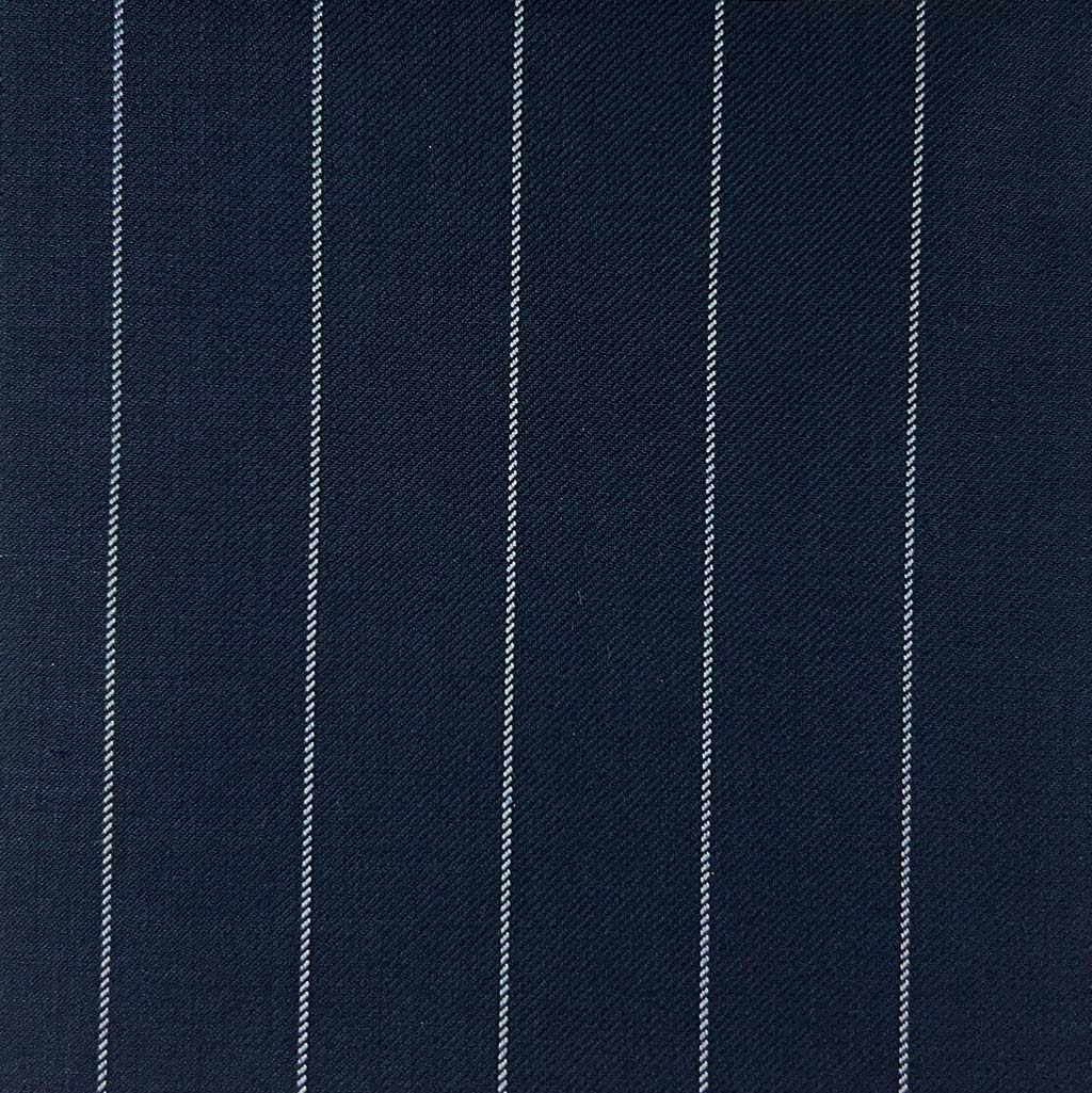 Westwood Hart Online Custom Hand Tailor Suits Sportcoats Trousers Waistcoats Overcoats Space Blue With 3/4" Wide Pinstripes