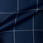 Westwood Hart Online Custom Hand Tailor Suits Sportcoats Trousers Waistcoats Overcoats Prussian Blue Windowpane