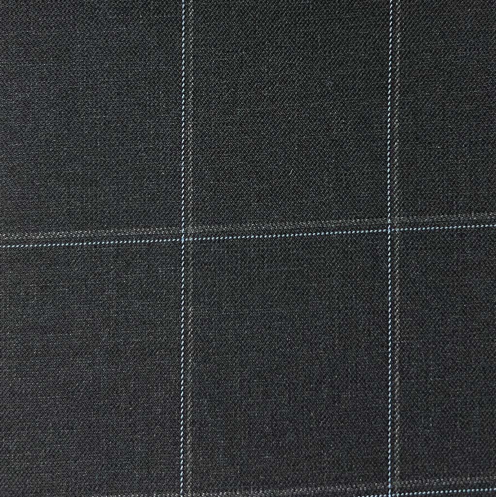 Westwood Hart Online Custom Hand Tailor Suits Sportcoats Trousers Waistcoats Overcoats Dark Grey With Sky Blue And Light Grey Windowpane