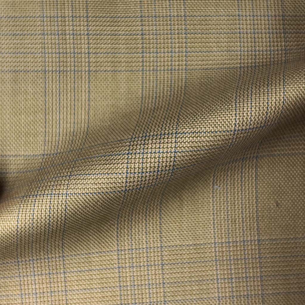 Westwood Hart Online Custom Hand Tailor Suits Sportcoats Trousers Waistcoats Overcoats Khaki With Blue Plaid