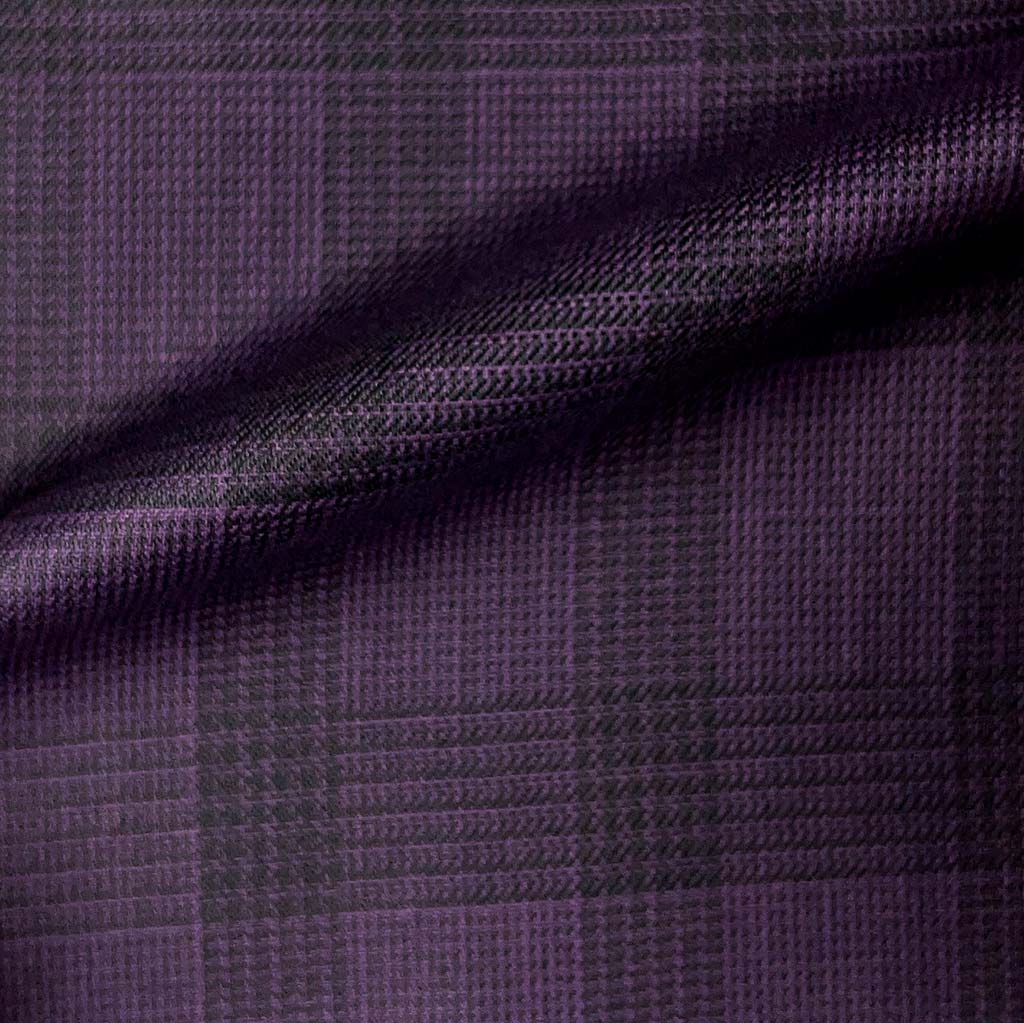 Westwood Hart Online Custom Hand Tailor Suits Sportcoats Trousers Waistcoats Overcoats Deep Purple Self Plaid Design